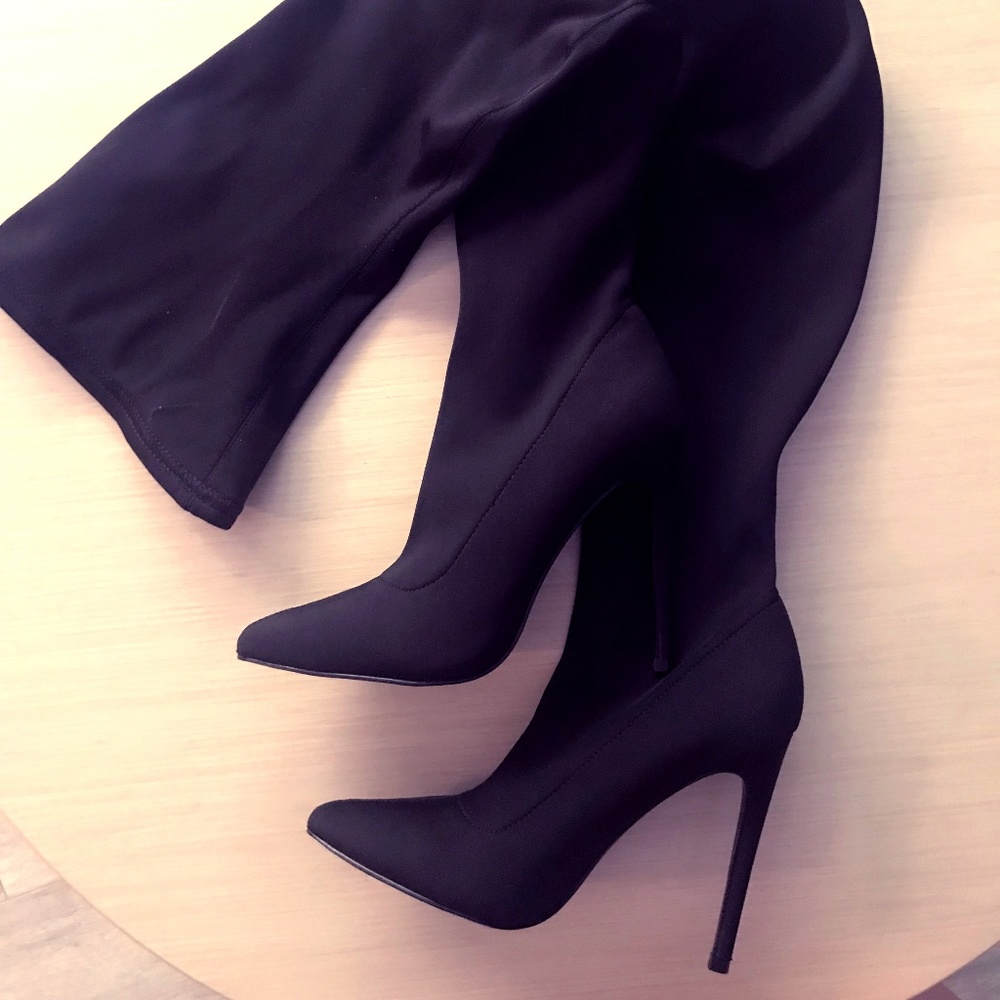 Steve Madden Slammin Over the Knee Boot Black
